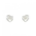 K18WG ハート ダイヤモンド ピアス 0.10CT