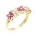 K18YG フラワー ルビー リング 0.54CT