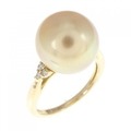 K18YG 白蝶パール リング 11.3mm