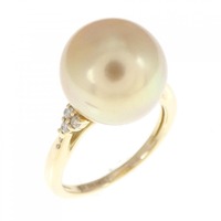 K18YG 白蝶パール リング 11.3mm