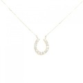 【新品】K18YG ホースシュー ダイヤモンド ネックレス 0.20CT