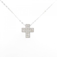 K18WG クロス ダイヤモンド ネックレス 0.20CT