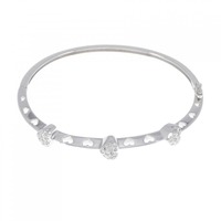 K18WG ハート ダイヤモンド バングル 0.30CT