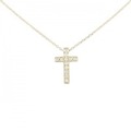 K18YG クロス ダイヤモンド ネックレス 0.10CT