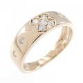 K18PG クロス ダイヤモンド リング 0.20CT