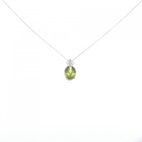 K18WG フラワー ペリドット ネックレス 2.95CT