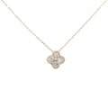 K18YG フラワー ダイヤモンド ネックレス 0.10CT