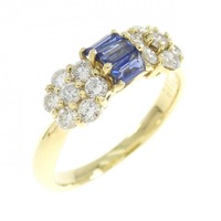 K18YG リボン サファイヤ リング 0.26CT