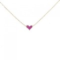 K18PG ハート ルビー ネックレス 0.15CT