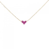 K18PG ハート ルビー ネックレス 0.15CT