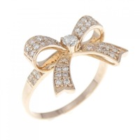 K18PG リボン ダイヤモンド リング 0.30CT