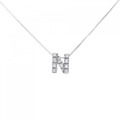 K18WG イニシャルN ダイヤモンド ネックレス 0.07CT