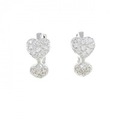 K18WG ハート ダイヤモンド ピアス 0.16CT
