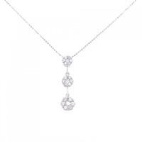 K18WG フラワー ダイヤモンド ネックレス 1.00CT