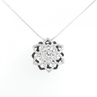 K18WG/K18BG フラワー×ハート ダイヤモンド ネックレス 1.38CT