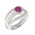 K18WG/PT ルビー リング 0.872CT