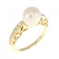 K18YG 淡水パール リング 7.4mm