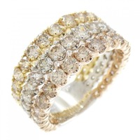 【新品】K18YG/PT/K18PG ダイヤモンド リング 3.00CT