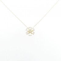【新品】K18YG フラワー ダイヤモンド ネックレス 0.37CT