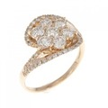 K18PG フラワー ダイヤモンド リング 1.08CT