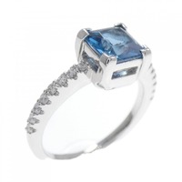 K18WG ブルートパーズ リング 1.23CT
