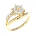 K18YG フラワー ダイヤモンド リング 0.58CT