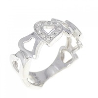 K18WG ハート ダイヤモンド リング