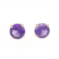 K18YG アメジスト ピアス 3.60CT