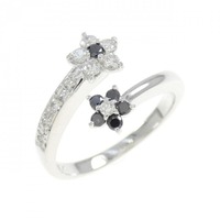 K18WG フラワー ダイヤモンド リング 0.12CT