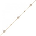 K18PG フラワー ダイヤモンド ブレスレット 0.40CT