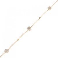 K18PG フラワー ダイヤモンド ブレスレット 0.40CT