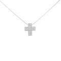 K18WG クロス ダイヤモンド ネックレス 0.20CT