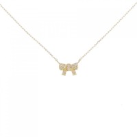 K18YG リボン ダイヤモンド ネックレス 0.05CT