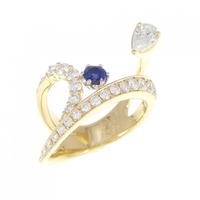 K18YG/PT サファイヤ リング 0.21CT
