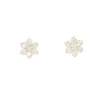 【新品】K18YG フラワー ダイヤモンド ピアス 0.50CT