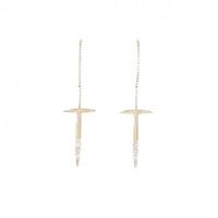 K10PG クロス ダイヤモンド ピアス 0.044CT