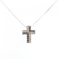 K18WG/K18BG クロス ダイヤモンド ネックレス 0.80CT