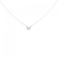 K18YG バタフライ ダイヤモンド ネックレス 0.1CT