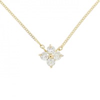 K18YG フラワー ダイヤモンド ネックレス 0.38CT