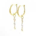 K18スリーカラー 2WAY スリーストーン ダイヤモンド ピアス 0.40CT