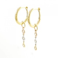K18スリーカラー 2WAY スリーストーン ダイヤモンド ピアス 0.40CT
