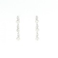 K18WG スリーストーン ダイヤモンド ピアス 0.62CT