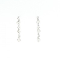 K18WG スリーストーン ダイヤモンド ピアス 0.62CT