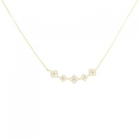 K18YG フラワー ダイヤモンド ネックレス 0.12CT