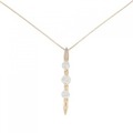 K18PG 2WAY スリーストーン ダイヤモンド ネックレス 0.70CT