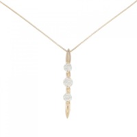 K18PG 2WAY スリーストーン ダイヤモンド ネックレス 0.70CT