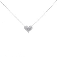 K18WG ハート ダイヤモンド ネックレス 0.30CT