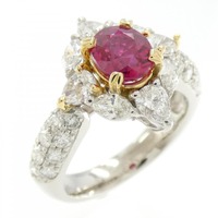 PT/K18YG ルビー リング 1.11CT