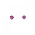 K18WG ハート ルビー ピアス 0.88CT