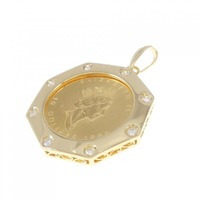 K18YG枠 ダイヤモンド コイン ペンダント 0.21CT